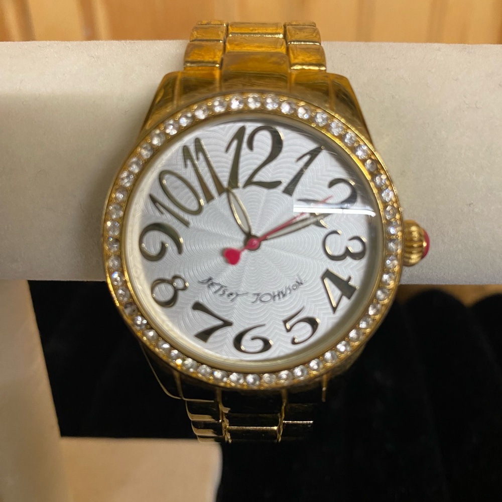 Betsy Johnson Gold Tone Boyfriend Watch - Picture 2 of 7